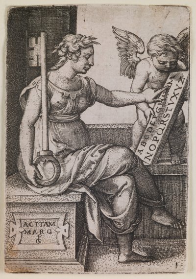 Grammatica, aus der Serie "Die Freien Künste", um 1541 (Gravur) von Georg Pencz