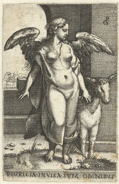Faulheit (Pigritia Acedia), Pigricia invisa sum omnibus, Sieben Todsünden (Serientitel) von Georg Pencz