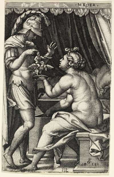 Medea und Jason, aus Griechische Heldinnen von Georg Pencz
