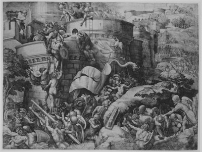 Die Eroberung von Karthago durch Scipio und seine Truppen, 1539 von Georg Pencz