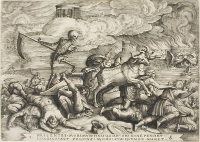 Der Triumph des Todes, Platte fünf aus Die Triumphe von Petrarca von Georg Pencz
