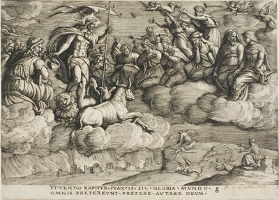 Der Triumph der Ewigkeit, Tafel sechs aus Die Triumphe von Petrarca von Georg Pencz
