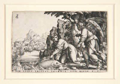 Tobias und der Engel, pl. 5 aus der Serie Die Geschichte von Tobias von Georg Pencz
