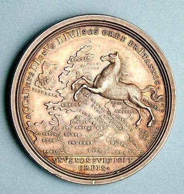 Medaille zur Erinnerung an den Thronbesteigung von George I von Georg Wilhelm Vestner