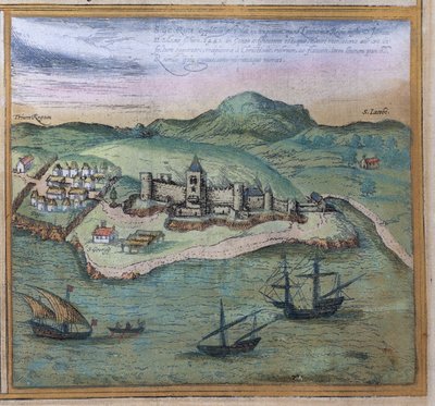 Elmina aus Civitates Orbis Terrarum, ca. 1572 von Georg Braun und Franz Hogenberg