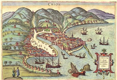 Chios, Griechenland von Georg and Hogenberg Franz (1535 90) Braun