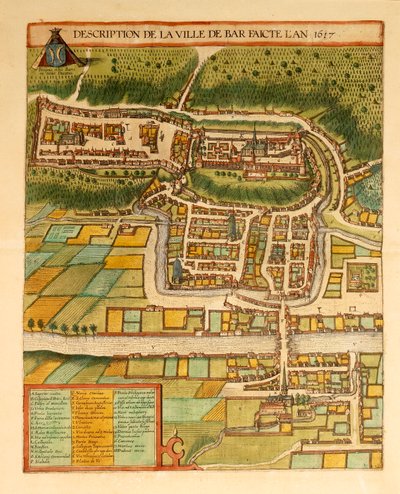 Karte von Bar-Le-Duc aus Civitates Orbis Terrarum von Georg Braun and Hogenberg Franz