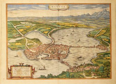 Karte von Mantua aus Civitates Orbis Terrarum von Georg Braun von Georg Braun and Hogenberg Franz