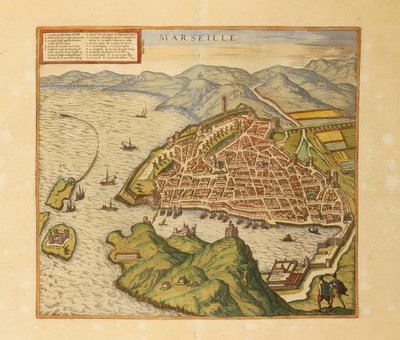 Karte von Marseille aus Civitates Orbis Terrarum von Georg Braun von Georg Braun and Hogenberg Franz