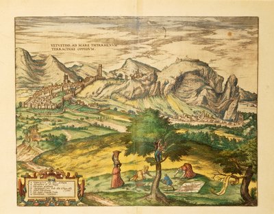 Karte von Terracina, Latium aus Civitates Orbis Terrarum von Georg Braun von Georg Braun and Hogenberg Franz