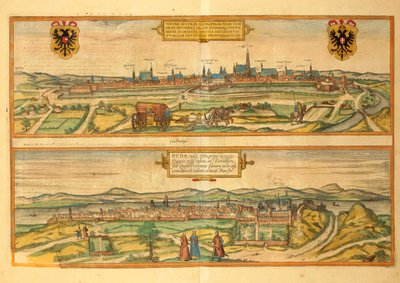 Karte von Wien und Buda aus Civitates Orbis Terrarum von Georg Braun von Georg Braun and Hogenberg Franz