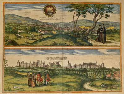Karte von Windsor und Oxford aus Civitates Orbis Terrarum von Georg Braun von Georg Braun and Hogenberg Franz