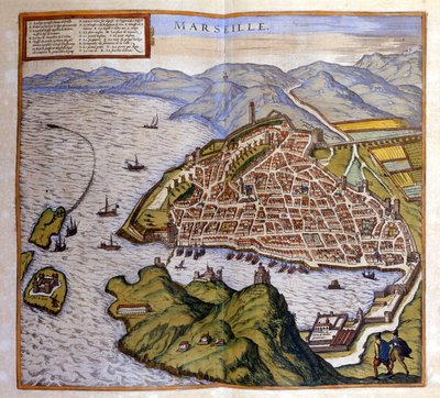 Ansicht von Marseille aus dem Atlas von Braun und Hogenberg von Georg Braun and Hogenberg Franz