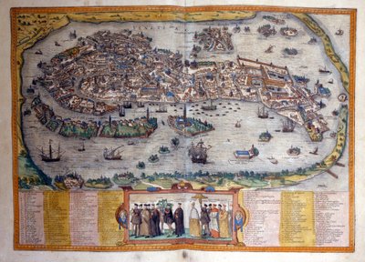 Ansicht von Venedig aus dem Atlas „Civitates Orbis Terrarum“ von Braun und Hogenberg. von Georg Braun and Hogenberg Franz