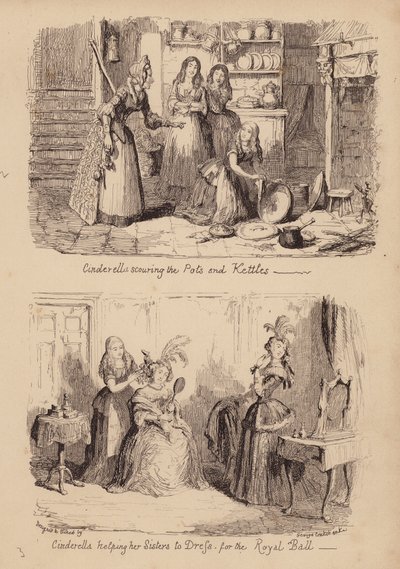 Aschenputtel und der gläserne Schuh von George (after) Cruikshank