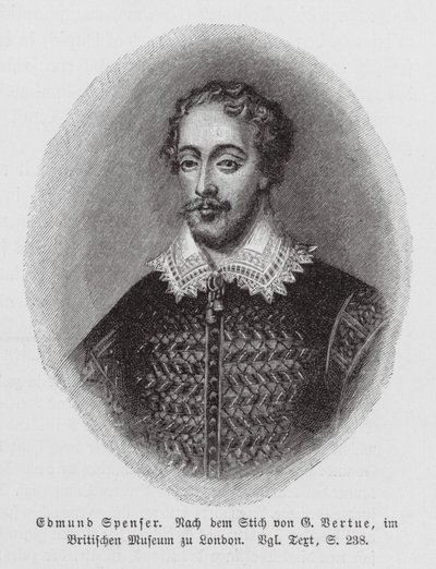 Edmund Spenser, englischer Dichter (Gravur) von George (after) Vertue
