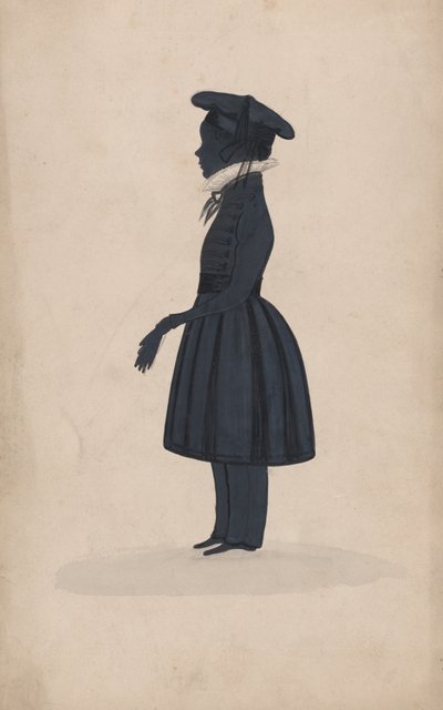 Silhouette eines unbekannten Jungen, ganz links, 1827-44 von George Angelo Crowhurst