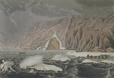 Expedition um Kap Barrow, 25. Juli 1821, aus Narrative of a Journey to the Shores of the Polar Sea in the Years 1819-22 von Sir John Franklin (1786-1847) graviert von Edward Finden (1791-1857) von George Back
