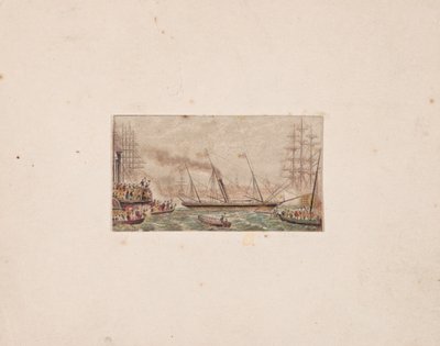 Nadelbox-Druck: Die königliche Flotte in der Kilkenny-Bucht (?) von George Baxter