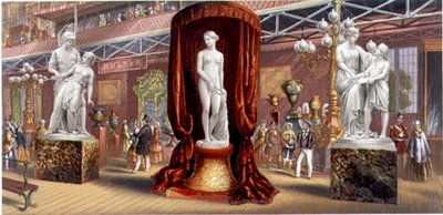 Skulpturen - Innenansicht der Great Exhibition von George Baxter