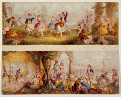 Der griechische Tanz und das Harem-Set von George Baxter