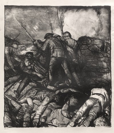 Kriegsserie: Der Angriff, rechtes Detail, erster Zustand von George Bellows