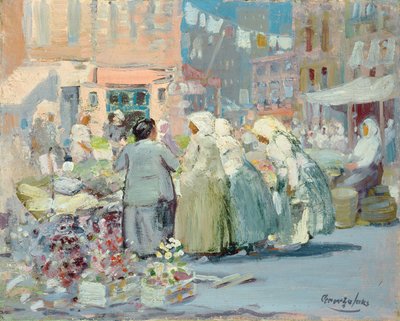 Frühlingsmorgen, Houston und Division Streets, New York von George Benjamin Luks