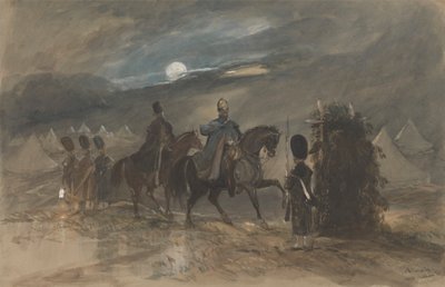 Lager in Chobham, 1853 mit Offizieren und Wache von George Bryant Campion