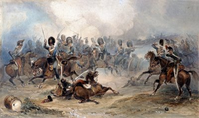 Kapitän Norman Ramsay, Royal Horse Artillery, galoppiert seine Truppe durch die französische Armee in Sicherheit bei der Schlacht von Fuentes d