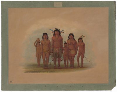 Eine Connibo-Indianerfamilie von George Catlin