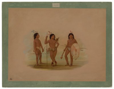 Ein Puelchee-Häuptling und zwei junge Krieger von George Catlin