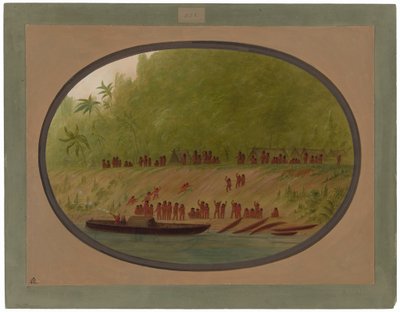 Ein kleines Orejona-Dorf von George Catlin