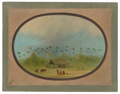 Ein kleines Tobos-Dorf von George Catlin