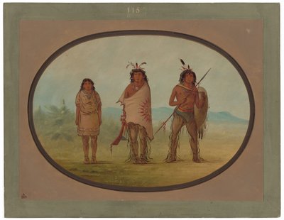 Ein Yuma-Häuptling, seine Tochter und ein Krieger von George Catlin