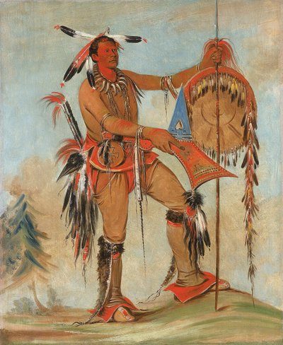 Ah-móu-a, Der Wal, einer von Kee-o-kúks Hauptkriegern von George Catlin