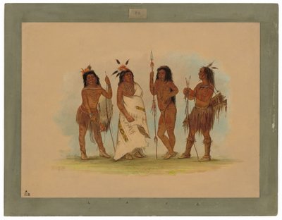 Apachee-Häuptling und drei Krieger von George Catlin