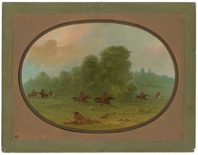 Schlacht zwischen den Jiccarilla Apachen und Comanchen von George Catlin