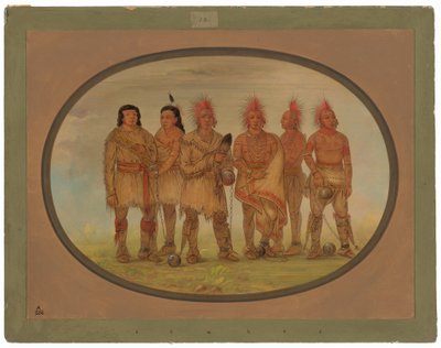 Black Hawk und fünf andere Saukie-Gefangene von George Catlin