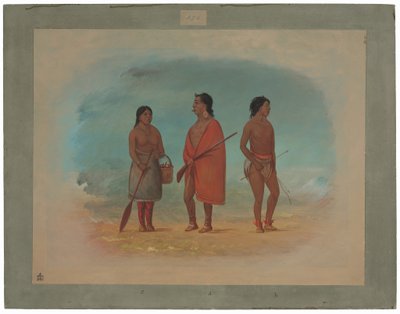 Botocudo-Häuptling, seine Frau und ein junger Mann von George Catlin