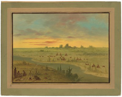 Lager der Pawnee-Indianer bei Sonnenuntergang von George Catlin
