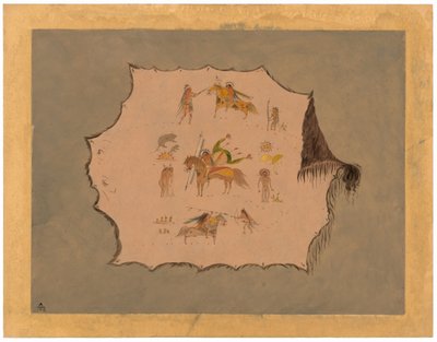 Faksimile eines Pawnee-Arztmantels mit fantastischen Berufsentwürfen von George Catlin