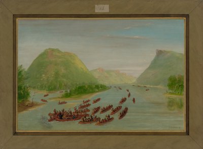 Pater Hennepin und zwei Gefährten von den Sioux gefangen genommen, April 1680, 1847-48 von George Catlin