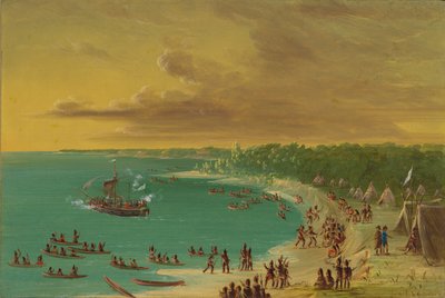 Erste Fahrt der Griffin auf dem Eriesee. 7. August 1679, 1847-1848 von George Catlin
