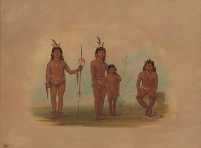 Vier Goo-a-give Indianer, 1854-1869 von George Catlin