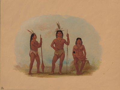 Klahoquaht-Häuptling, seine Frau und Sohn von George Catlin