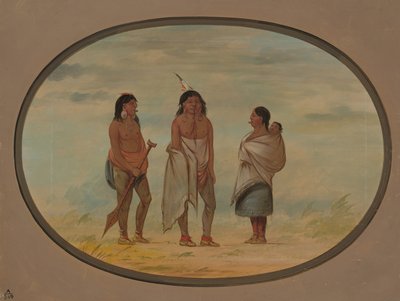 Nayas Indianerhäuptling, seine Frau und ein Krieger von George Catlin