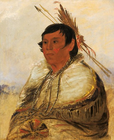 Ni-a-có-mo, Fix mit dem Fuß, ein Tapferer, 1830 von George Catlin