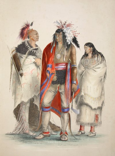 Nordamerikanische Indianer, veröffentlicht 1845, Farblithographie von George Catlin