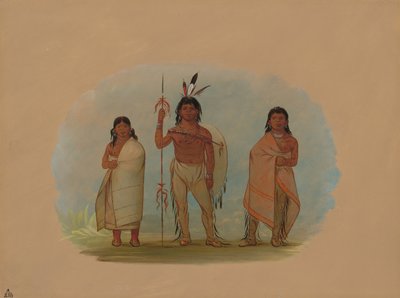 Ottawa-Häuptling, seine Frau und ein Krieger, 1861-1869 von George Catlin