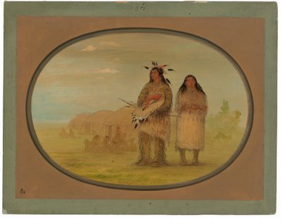 Riccarree-Häuptling und seine Frau von George Catlin